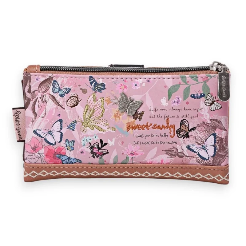 Sweet & Candy Wallet Pink Butterfly Garden