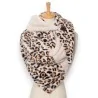 Beige leopard print triangle scarf, ultra soft