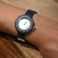 Ernest Jewelry Watch - Navy Blue with Rhinestone Dial