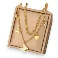 Gold-plated steel necklace with Butterfly Charm Double Strand