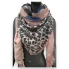 Leopard Pink 4-in-1 Square Patchwork Scarf