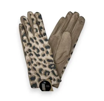 Velvet Leopard Touch Screen Gloves