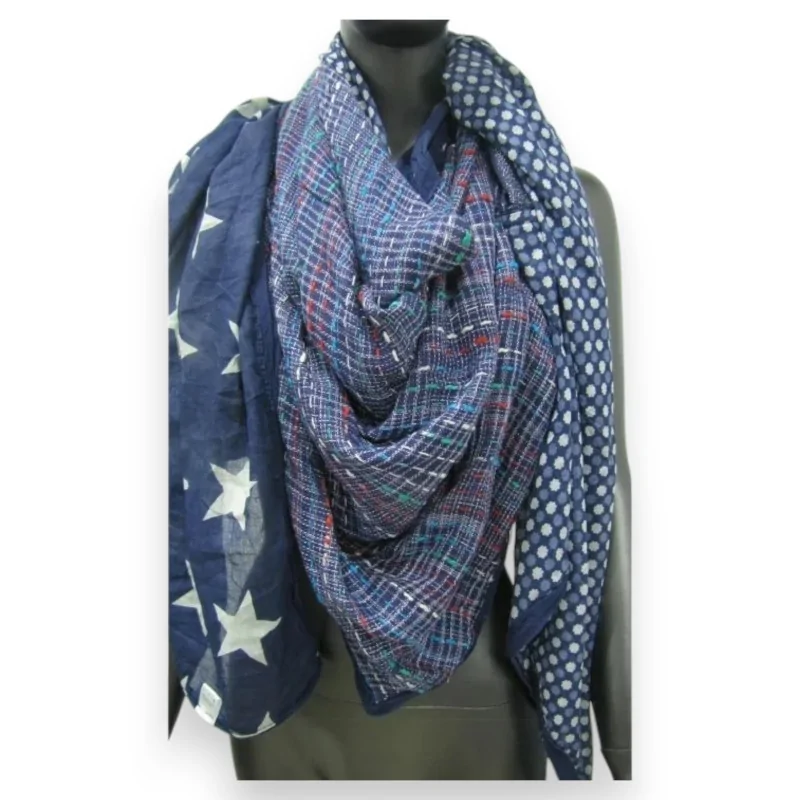 Foulard Quadrato Reversibile Stelle & Pois