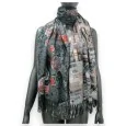 Bufanda patchwork tonos gris y negro