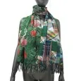 Reversible Patchwork-Schal mit Rosen & Tartan