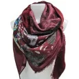 Burgundy Patchwork Square Scarf Multiface