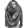 Bufanda Cuadrada Patchwork Multifaz Gris