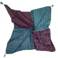 Foulard Quadrato Patchwork Multifaccia Blu Anatra-Prugna