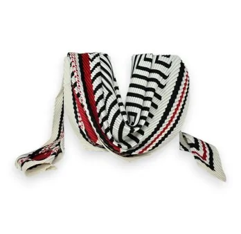 Elegant Striped Pleated Square Scarf