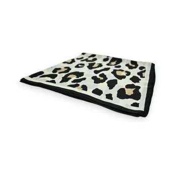 Leopard Print Satin Square Scarf