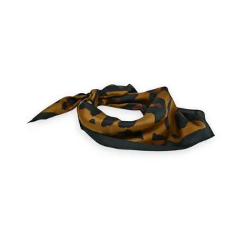 Foulard di Seta Leopardato Color Caramello