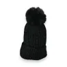 Bonnet Velours Côtelé Noir Doublé Pilou Pompon