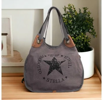 Borsa Stella Vintage Star grigia