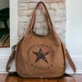 Stella Vintage Camel Canvas Star Bag