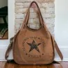 Borsa Stella Vintage Cammello Tela Stellata