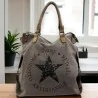 Sac tissu épais Vintage Star gris