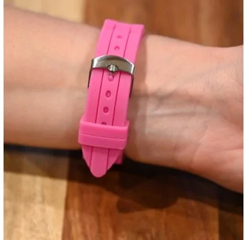 Ernest Watch with Fuchsia Silicone and Rhinestones Dial