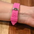 Ernest Watch with Fuchsia Silicone and Rhinestones Dial