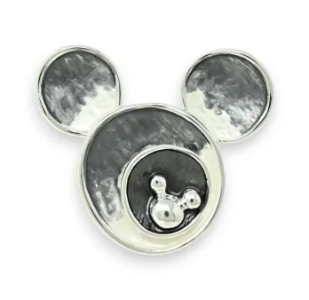 Silver Mouse Head Magnetic Brooch