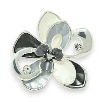 Silver Magnetic Flower Brooch