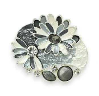 Silver Daisy Magnetic Brooch