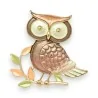 Pastel Brown Magnetic Owl Brooch