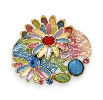 Broche Fleur Marguerite Multicolore