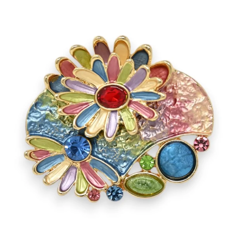 Broche Flor Margarita Multicolor