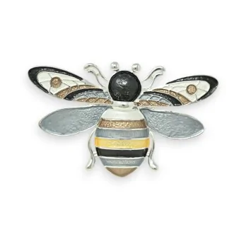 Broche Abeja Magnética Plateada