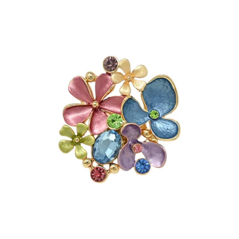 Broche Magnétique Florale Multicolore