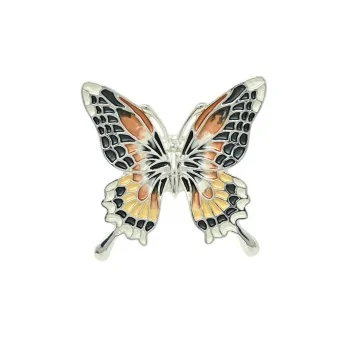 Broche Magnétique Papillon Argentée Vintage