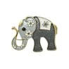 Broche Magnétique Éléphant Floral Bicolore gris