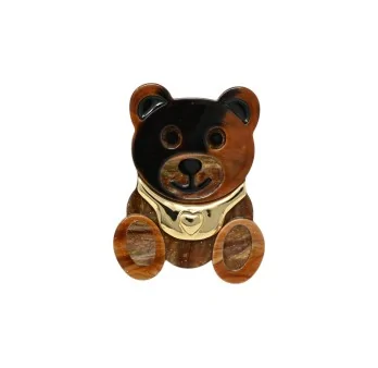 Broche Magnética Oso Teddy Resina Marmoleada