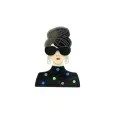 Broche Magnétique femme Glamour Rétro Résine Noire