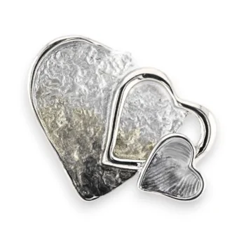 Magnetic Triple Cursive Silver Brooch