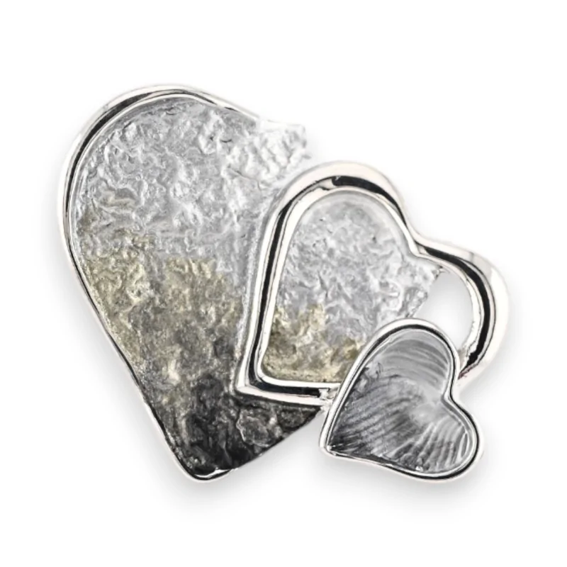 Magnetic Triple Cursive Silver Brooch