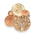 Magnetic Brooch Tree of Life Spiral Brown Shades