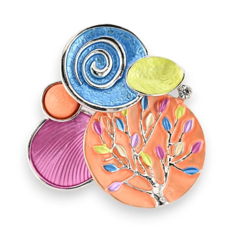 Broche Magnétique Fantaisie arbre de vie Multicolore