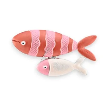 Magnetic Brooch Red Fish Bubble