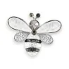 Silver Magnetic Bee Brooch with Rhinestones