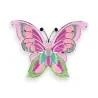 Broche Magnétique Papillon Émaillée Rose et Verte