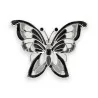 Silver Two-Tone Butterfly Magnetic Brooch