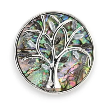 Magnetic Brooch Tree of Life Abalone Mother-of-Pearl