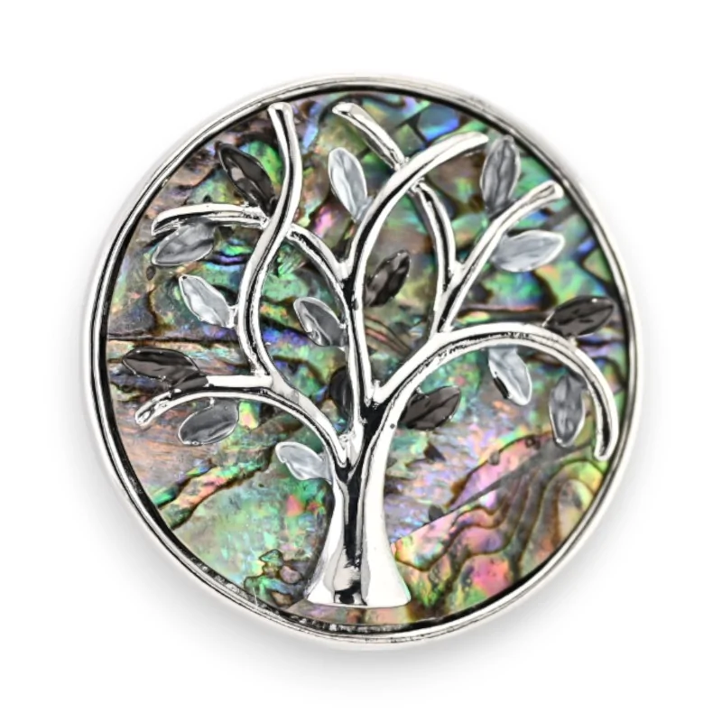 Magnetic Brooch Tree of Life Abalone Mother-of-Pearl