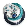 Tree of Life Brooch in Turquoise and Navy