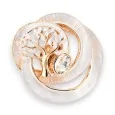 Magnetic Brooch Tree of Life White and Gold