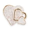 Magnetic Triple Heart Brooch White