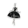 Magnetische Brosche Ballerina Schwarz & Silber