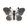 Broche Magnética Mariposa negra Vintage Plateada y dorada