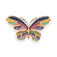 Broche Magnétique Papillon Arc-en-Ciel Doré